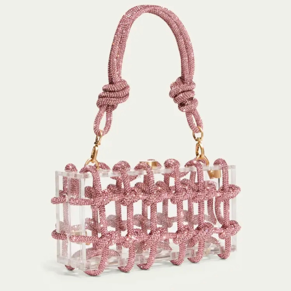 Cult Gaia Bess Acrylic plastic shoulder bag. Detachable knot shoulder strap. - Picture 2 of 3